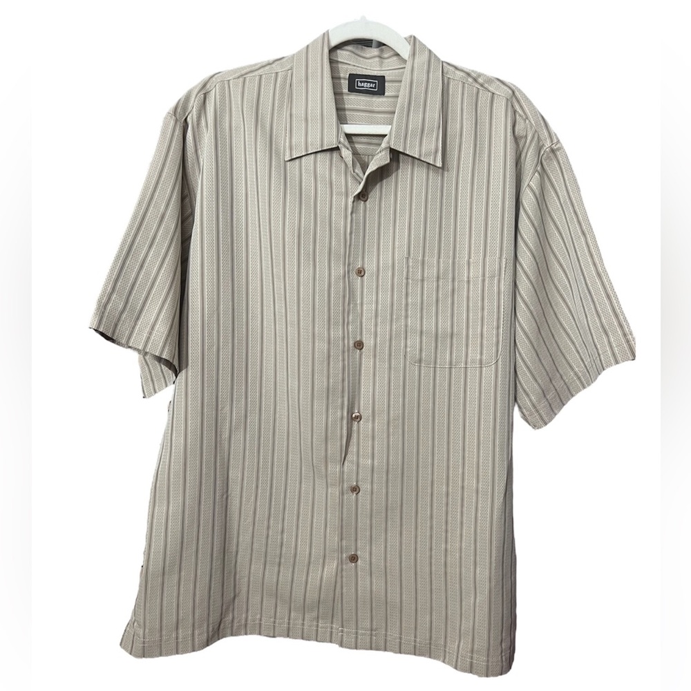 Haggar Rayon blend short sleeve casual shirt SIZE L